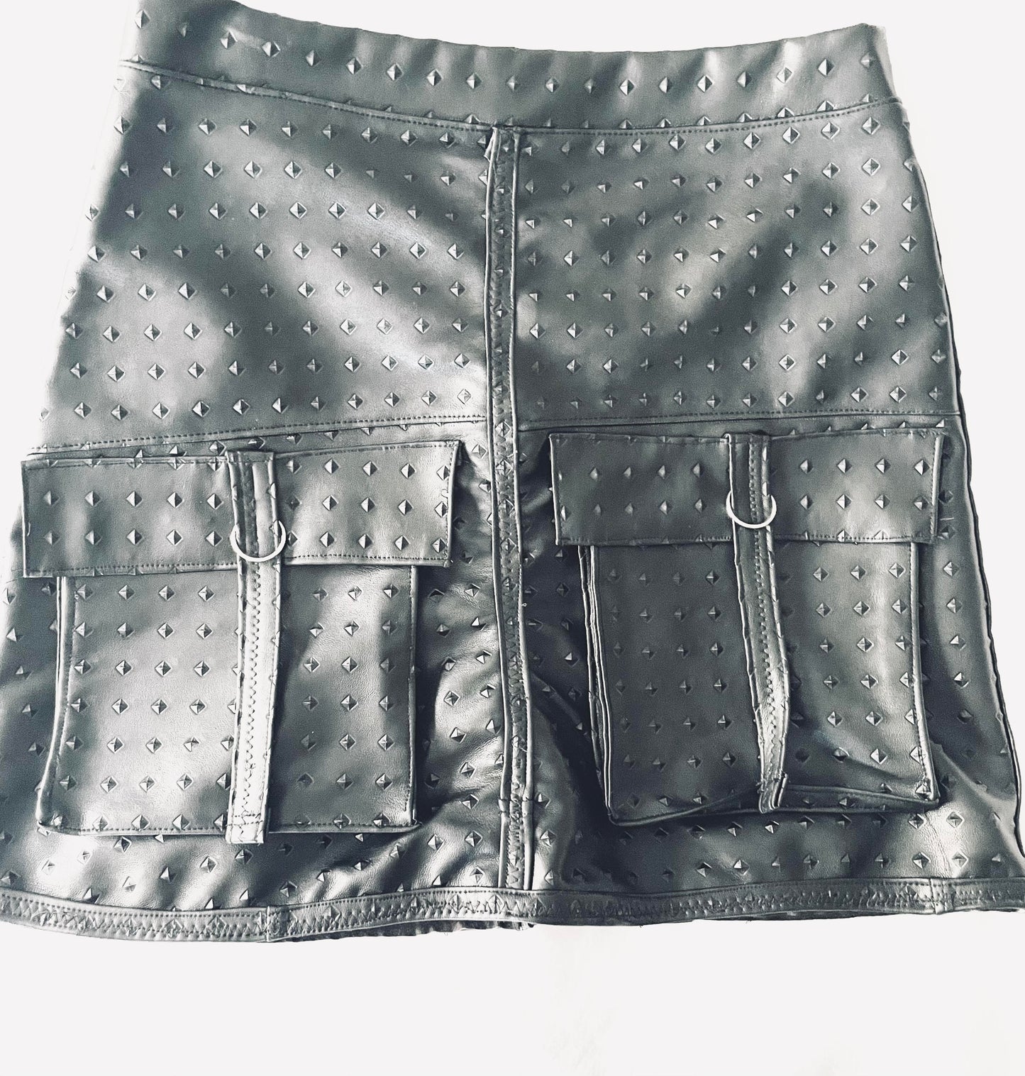 Faux leather Cargo mini skirt